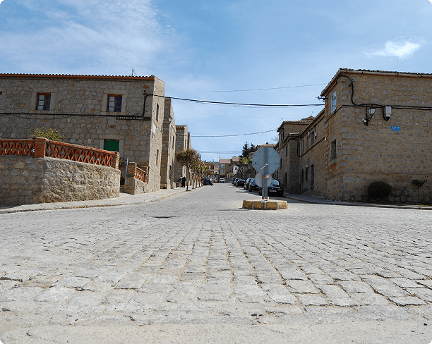 Calle adoquinada del casco antiguo