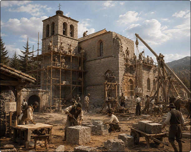 Construcción del templo parroquial en la Edad Media