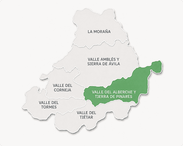 Mapa de la comarca Valle del Alberche y Tierra de Pinares